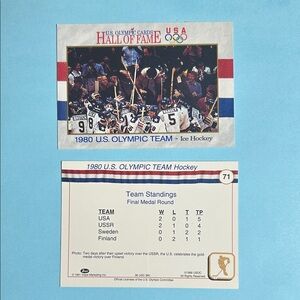 U.S. Olympic Team Ice Hockey Trading Card